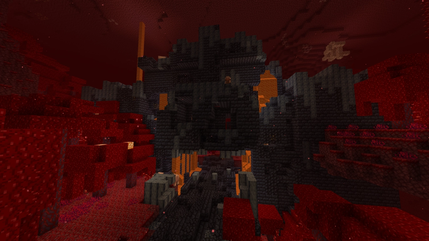 Inside a Bastion Remnant in the Nether